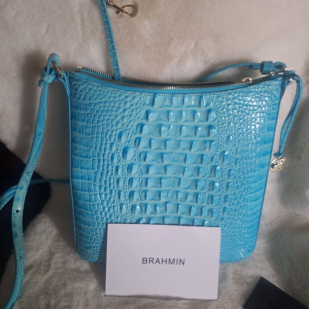 ✨ BRAHMIN KATIE CROSSBODY – TROPIC BLUE MELBOURNE LEATHER ✨